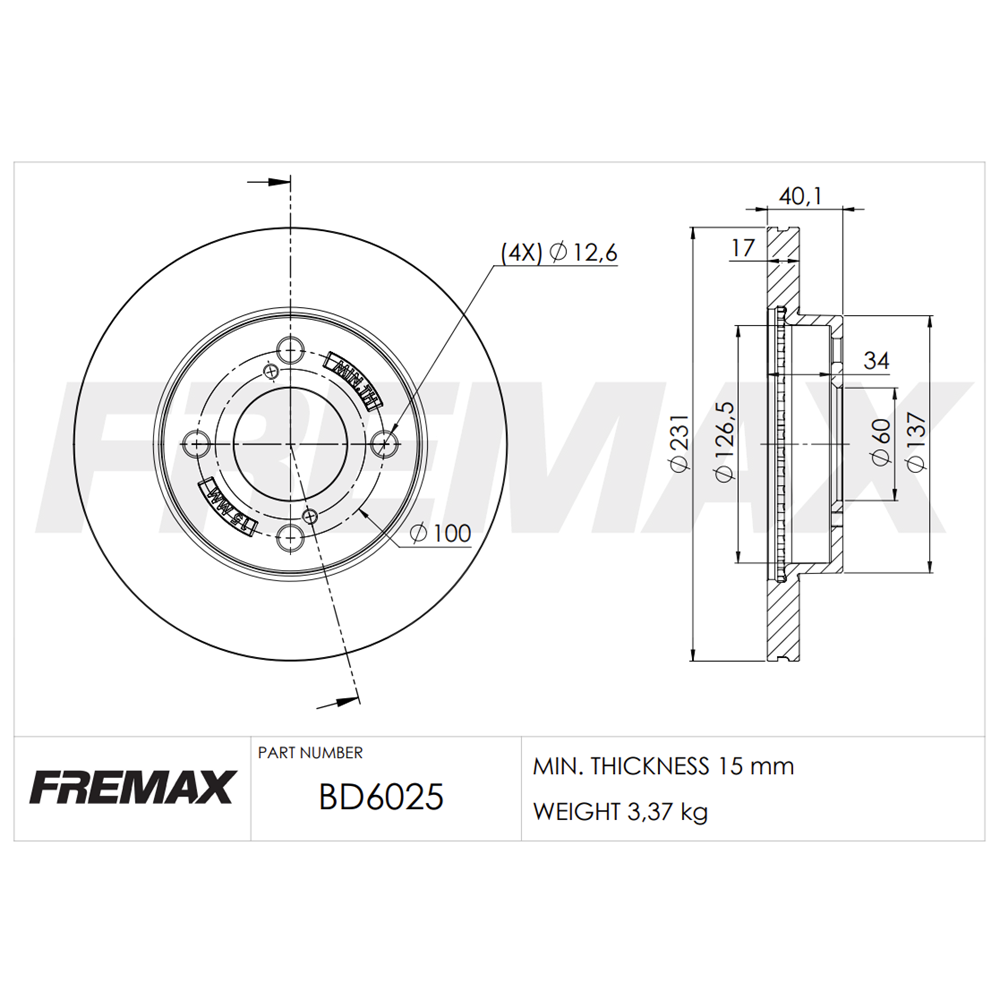 D6025 Disco de Freno S-presso, Swift Hybid 231.00 Mm — foto 2